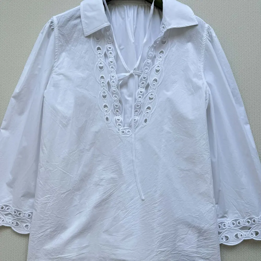 Gucci Women Cotton Poplin Shirt with Embroidery 826591ZAJP1