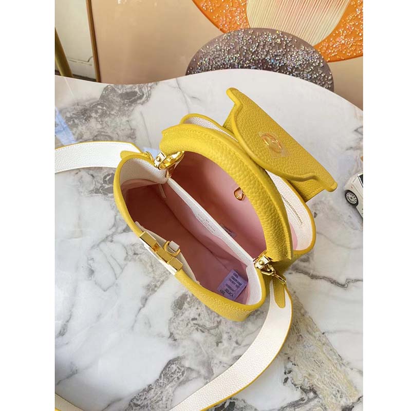 Louis Vuitton LV Women Capucines BB Handbag Yellow Taurillon Leather