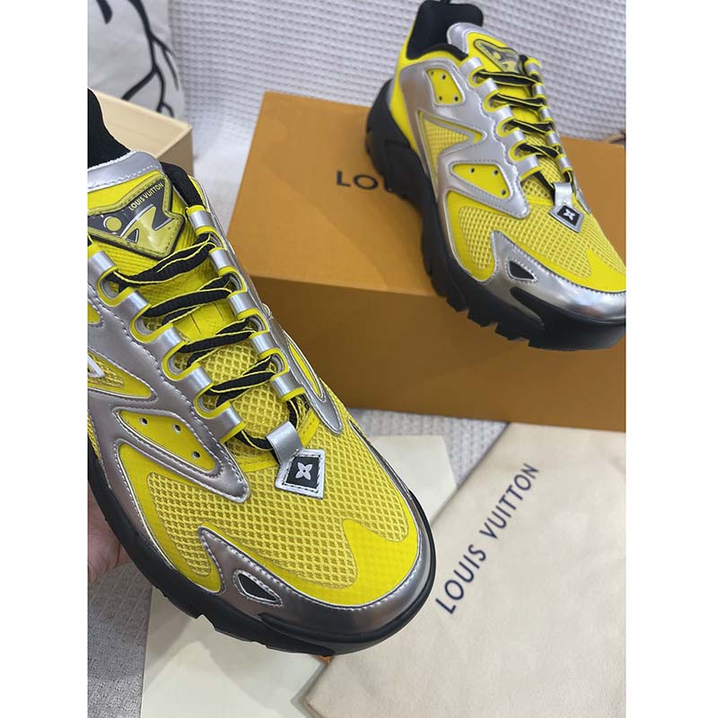 Louis Vuitton Unisex LV Runner Tatic Sneaker Yellow Mix Materials Rubber Monogram Flowers