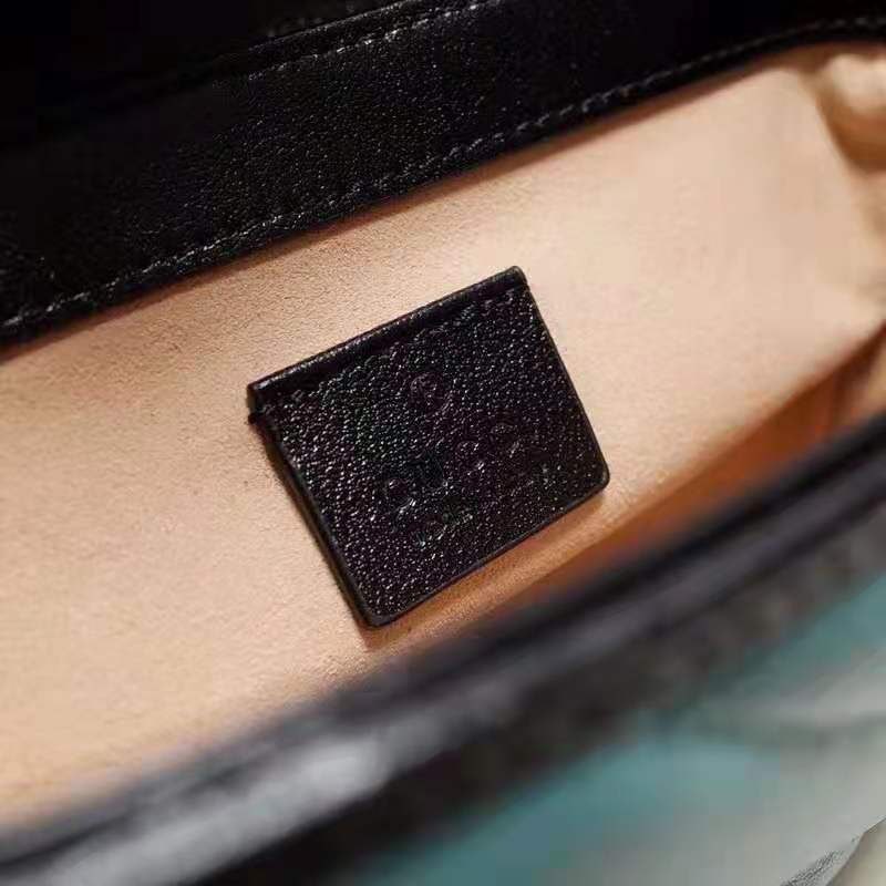 Gucci Unisex Online Exclusive GG Marmont Mini Bag Butter Light Blue Diagonal Matelassé Leather