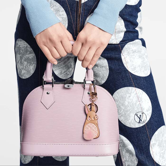 Louis Vuitton Unisex LV Bunny Key Holder Brown Pink Leather Canvas Mink