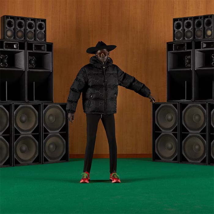 Gucci Men Jumbo GG Canvas Down Jacket Black Jumbo GG Nylon Canvas