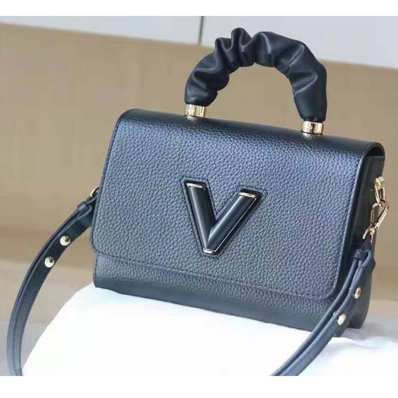 Louis Vuitton LV Women Twist MM Handbag Black Taurillon Leather Smooth Calfskin