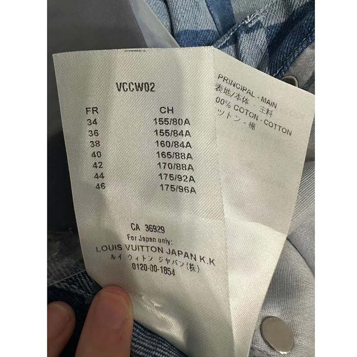 Louis Vuitton Men LV Damier Jeans Skirt Cotton Blue Regular Fit 1AFGNR