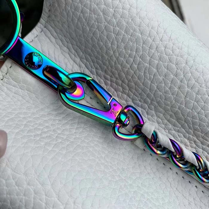 Louis Vuitton LV Women Capucines BB Handbag Snow White Taurillon Leather Cowhide Lining