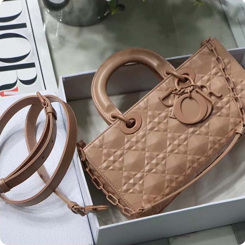 Dior Women Lady D-Joy Bag Natural Cannage Lambskin