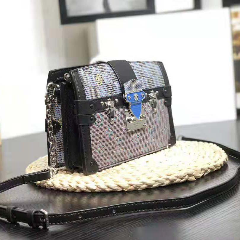 Louis Vuitton LV Women Trunk Clutch Bag with Monogram LV Pop Print-Blue