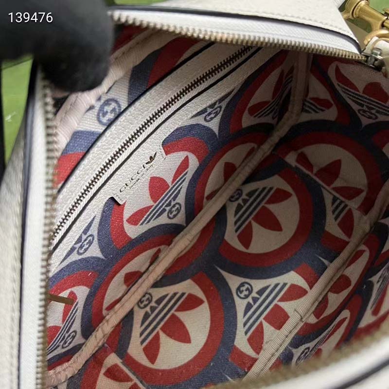 Gucci Unisex Adidas x Gucci Small Shoulder Bag White Leather Interlocking G