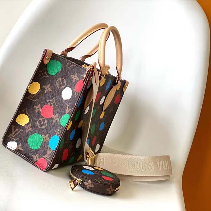 Louis Vuitton Unisex LVxYK OnTheGo PM Monogram Coated Canvas 3D Painted Dots Print