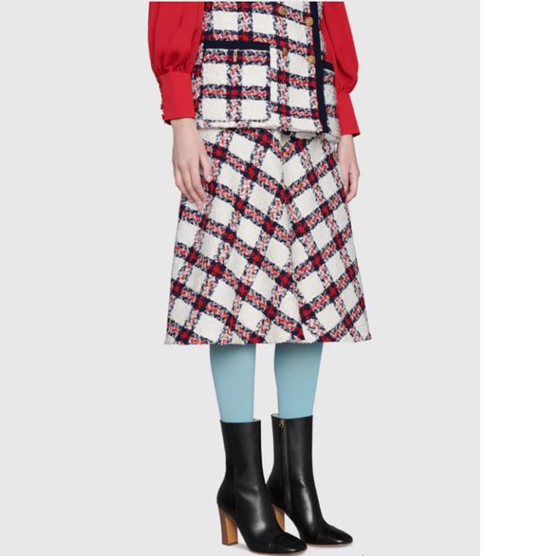 Gucci GG Women Ankle Boot with Interlocking G Black Leather 9 cm Heel