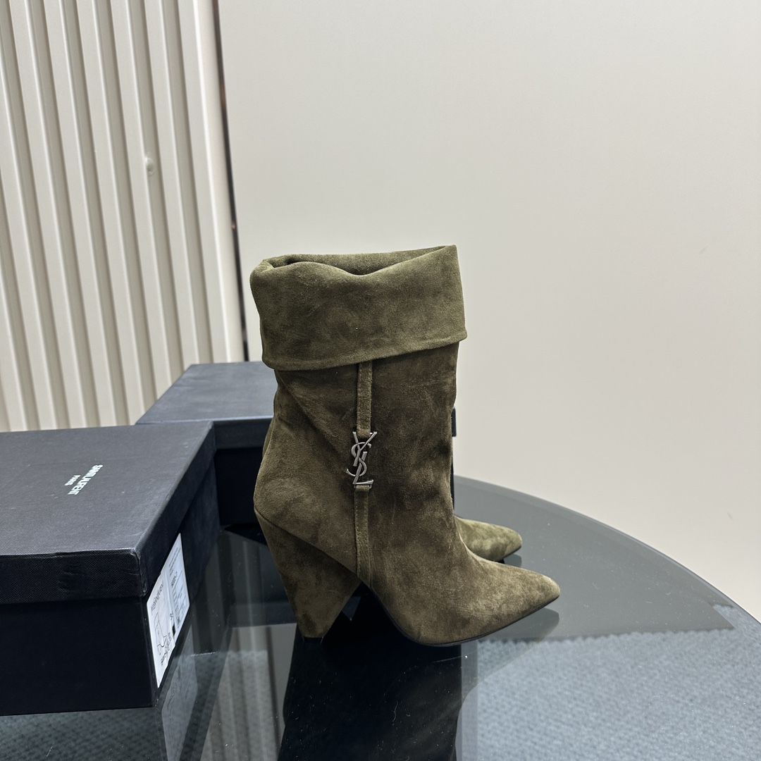 Y New Side Zipper High Heel Ankle Boots 0424111501