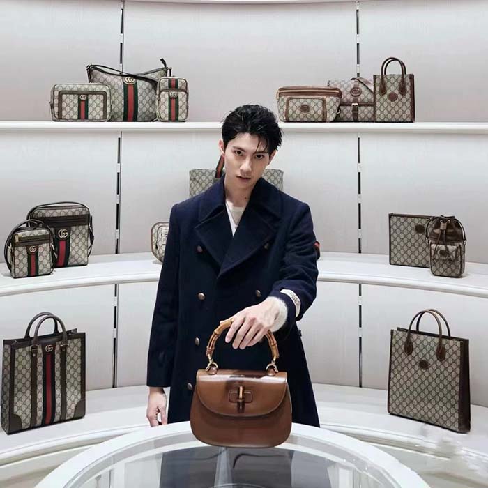 Gucci Men GG Felt Wool Coat Dark Navy Metal Buttons Gucci Cities Label Fully Lined