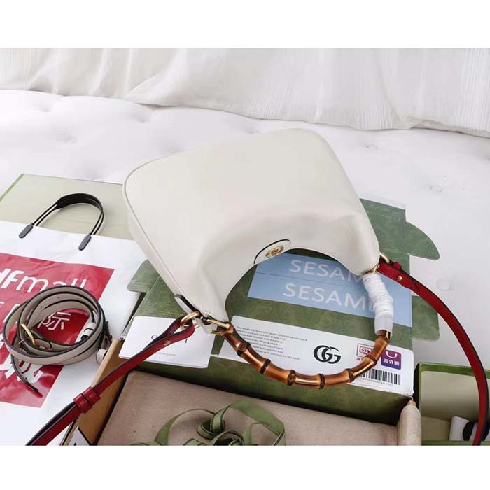 Gucci Unisex Diana Small Shoulder Bag White Leather Double G