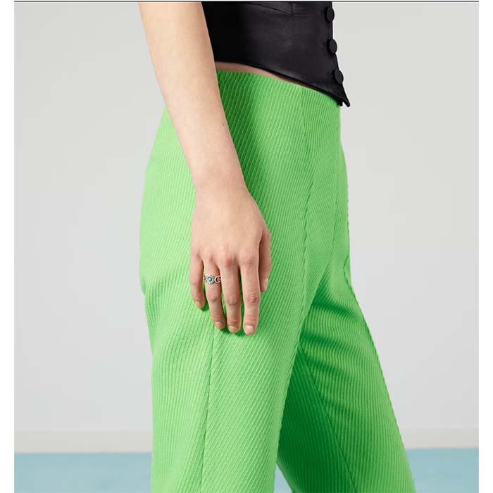 Gucci Unisex Double G Mother Of Pearl Ring Flowers Resin Blue Topaz Stones 925 Sterling Silver