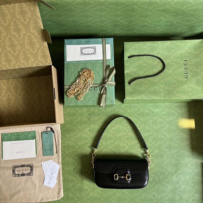 Gucci Women Dionysus Small Shoulder Bag Black Leather GG Supreme Canvas