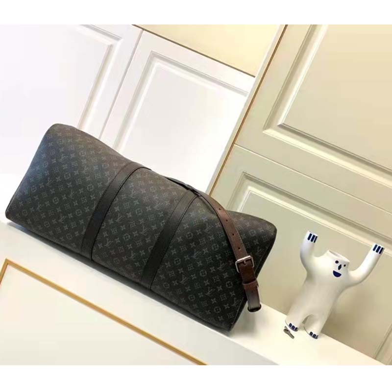 Louis Vuitton LV Unisex Keepall Bandoulière 45 Bag Coated Canvas Cowhide Leather