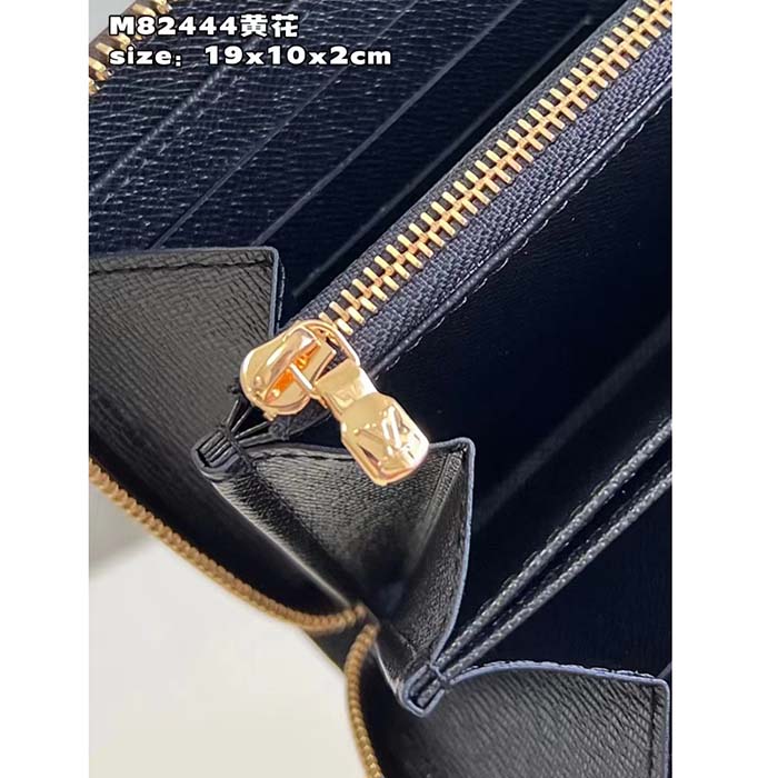 Louis Vuitton LV Unisex Zippy Wallet Monogram Reverse Coated Canvas Cowhide Leather