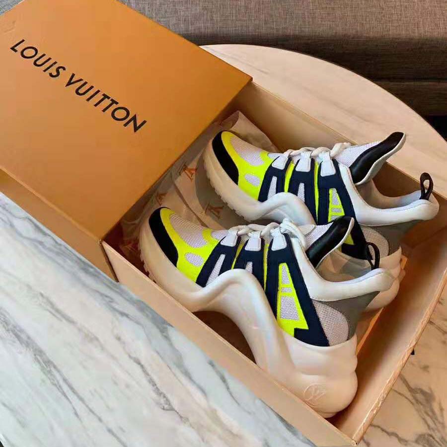 Louis Vuitton LV Unisex LV Archlight Sneaker in Technical Fabric and Monogram Canvas-Yellow