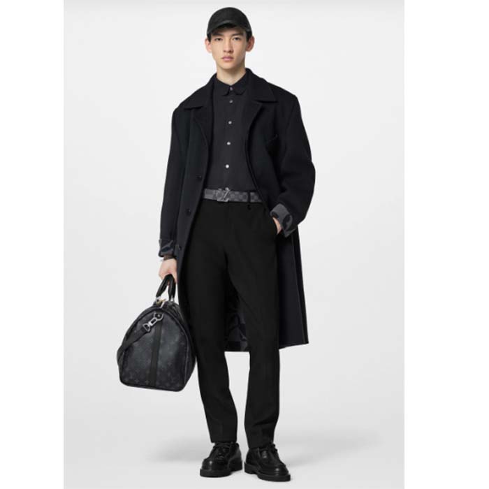 Louis Vuitton Unisex LV Initiales 40 MM Reversible Belt Onyx Black Calf Leather Damier Infini Canvas