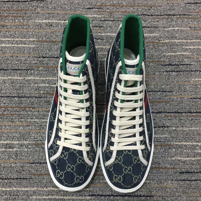 Gucci Unisex Gucci Tennis 1977 Sneaker Navy Rubber Sole Flat 2 Cm Heel
