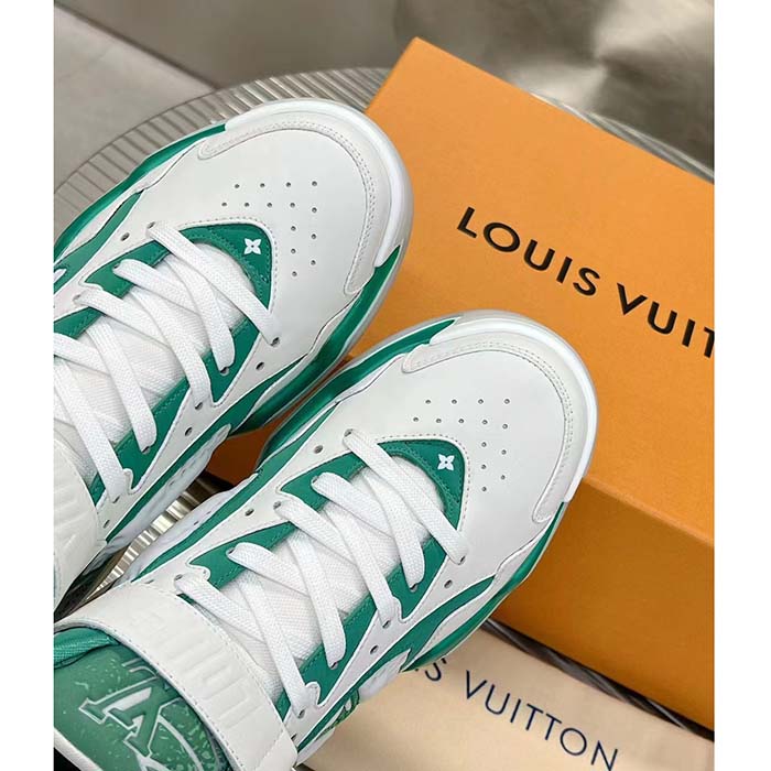 Louis Vuitton LV Unisex Trainer 2.0 Sneaker Boot Green Calf Leather Neoprene