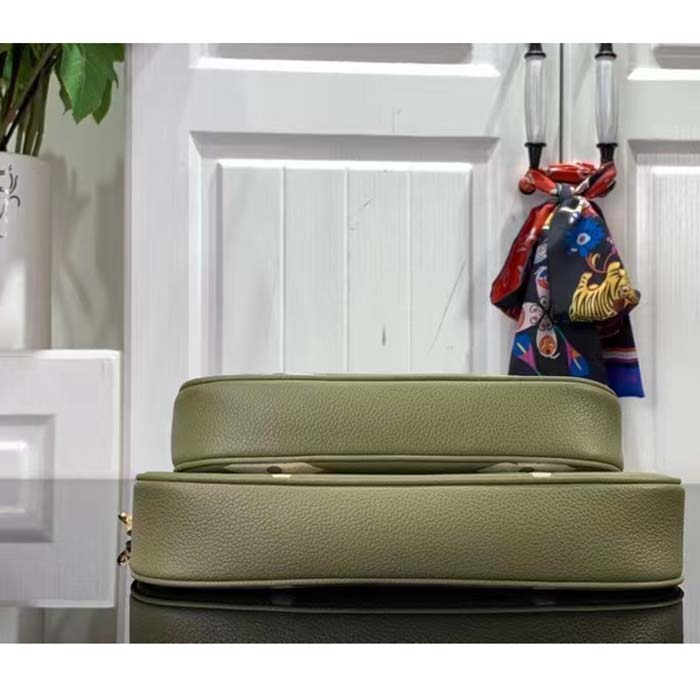 Louis Vuitton Women Multi Pochette Accessoires Light Khaki Cream Monogram Empreinte Embossed Grained Cowhide Leather