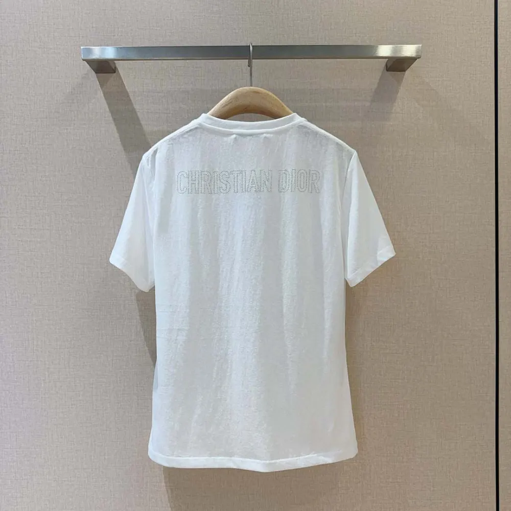 Dior Men T-Shirt White Cotton and Linen Jersey with Black Dior Cabinet de Curiosités Motif