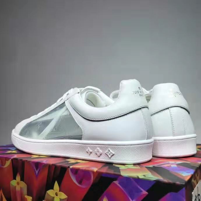 Louis Vuitton LV Unisex Luxembourg Sneaker Mix of Materials Monogram Flower-White