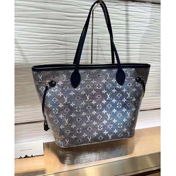 Louis Vuitton LV Unisex Neverfull MM Monogram Coated Canvas Cowhide Leather