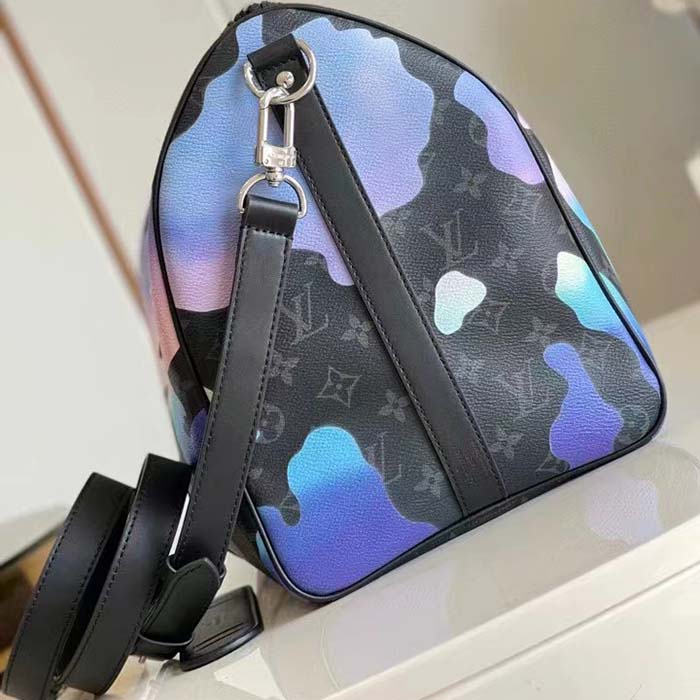 Louis Vuitton LV Unisex Keepall Bandoulière 55 Sunrise Monogram Eclipse Coated Canvas