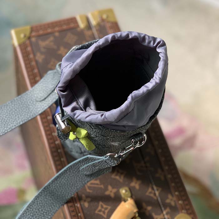 Louis Vuitton LV Unisex Chalk Pouch Granite Taurillon Monogram Embossed Cowhide Leather