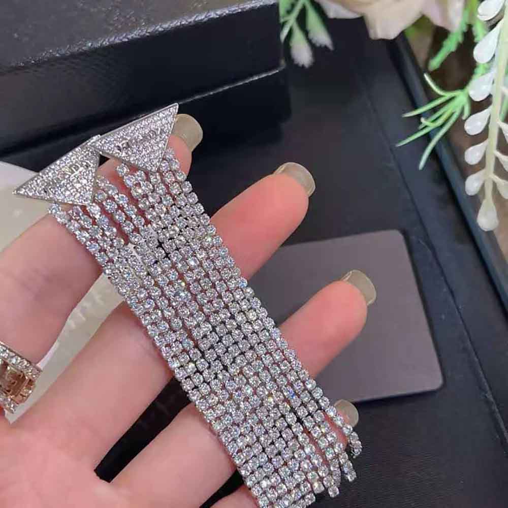 Prada Women Crystal Logo Jewels Zirconia Earrings