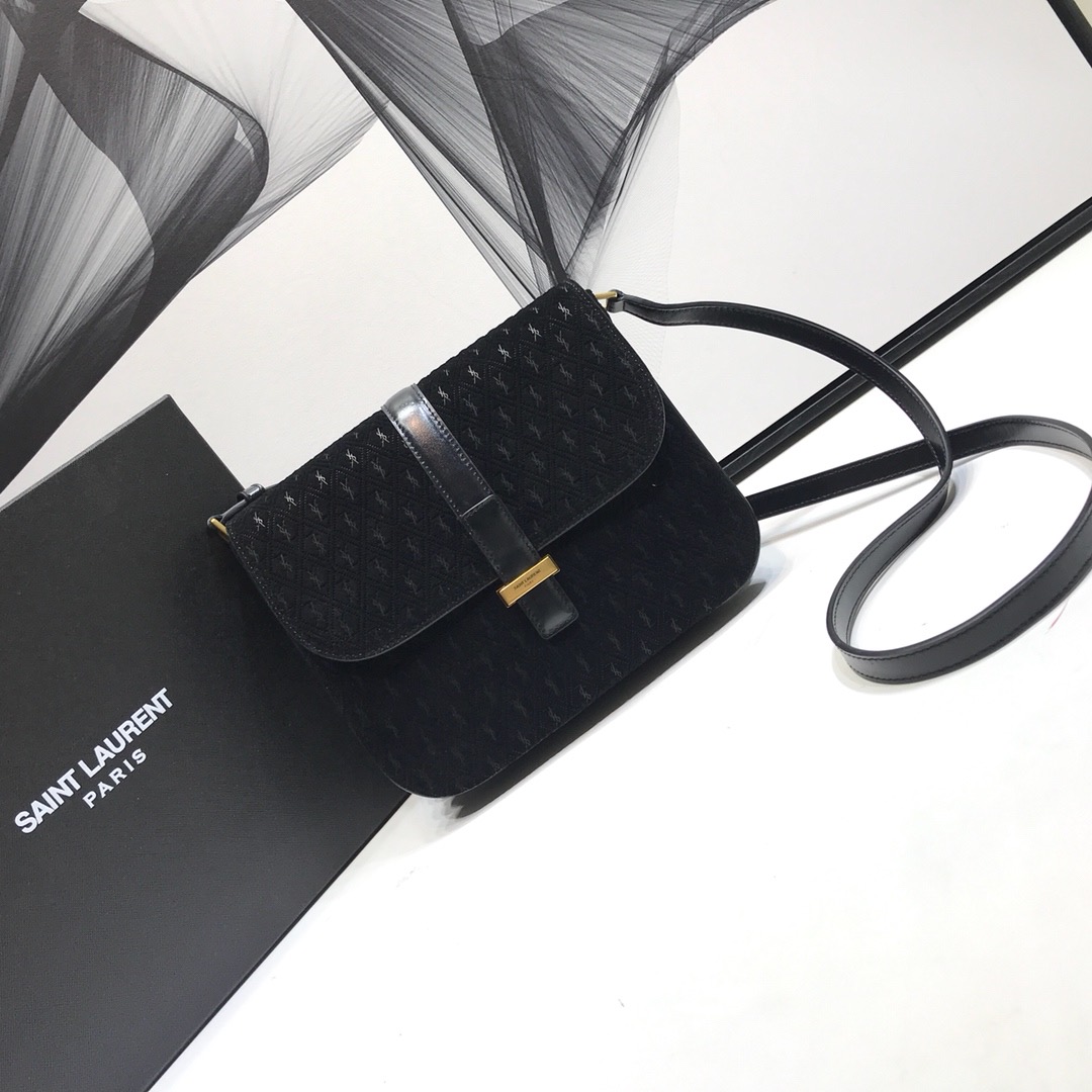Saint Laurent Le Monogramme Small Satchel In Monogram Canvas And Smooth Black For Women 0425020814