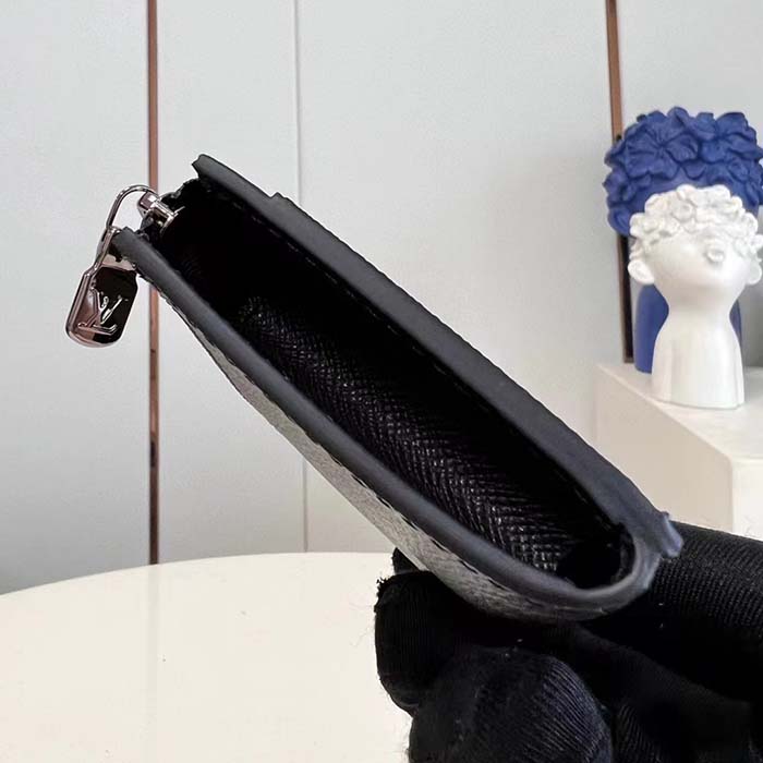 Louis Vuitton LV Unisex Coin Card Holder Monogram Eclipse Coated Canvas Cowhide Leather