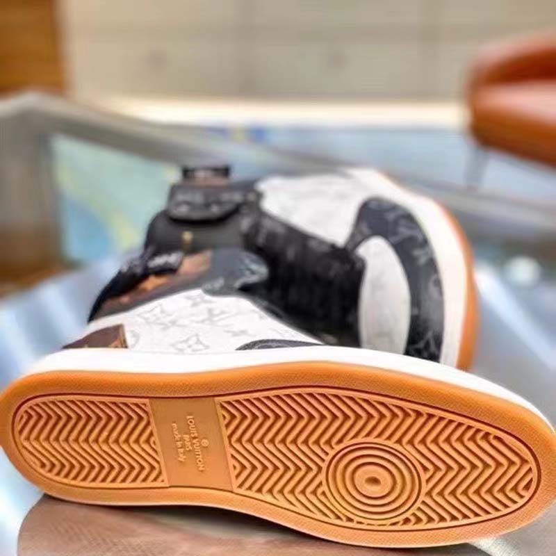 Louis Vuitton LV Unisex Rivoli Sneaker Boot Monogram Canvas Rubber Outsole