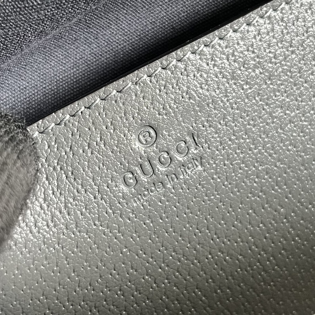 Gucci Unisex Ophidia Small Shoulder Bag Grey Black GG Supreme Canvas