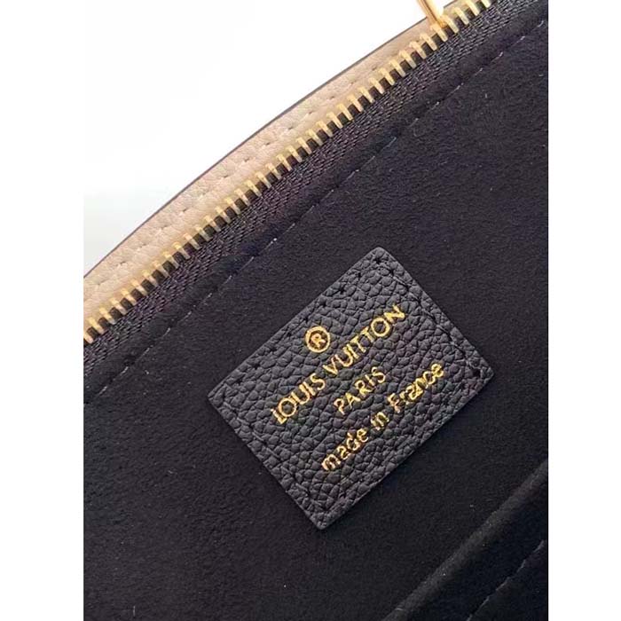 Louis Vuitton LV Women Petit Palais Handbag Noir Beige Embossed Grained Cowhide