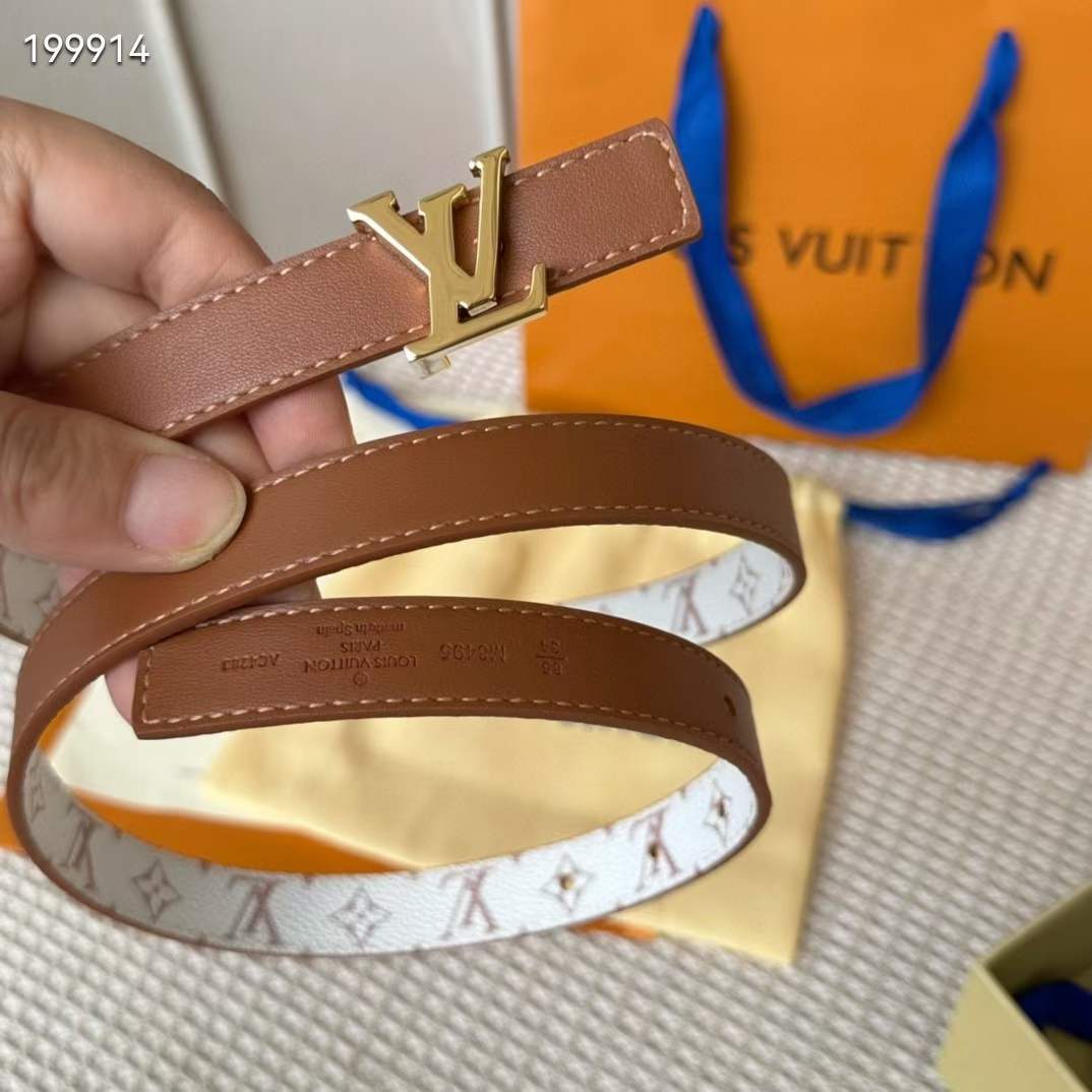 Louis Vuitton Unisex LV Iconic 20 MM Reversible Belt Monogram Dune Canvas M8495U
