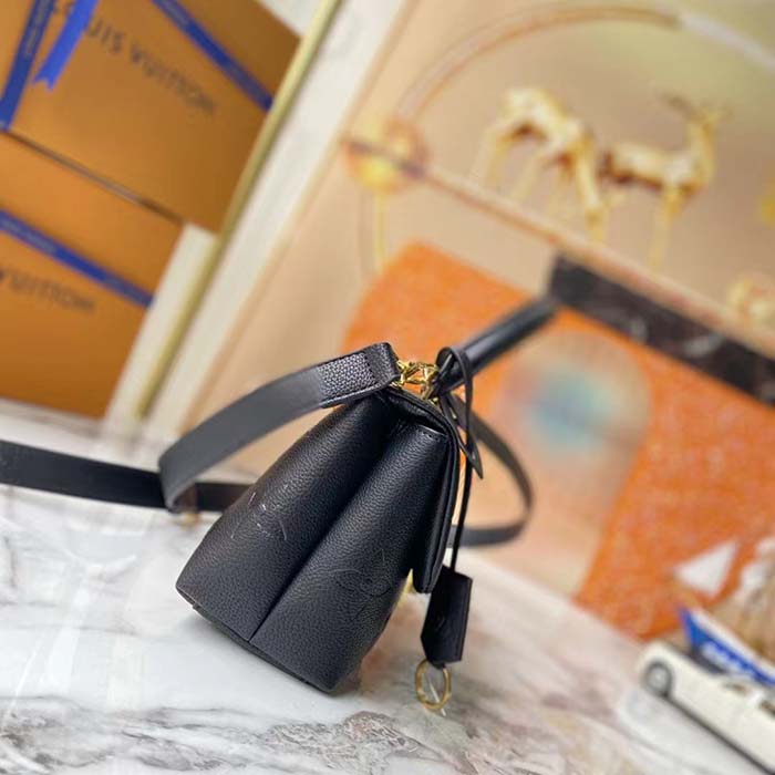 Louis Vuitton LV Women Madeleine BB Handbag Black Monogram Empreinte Grained Cowhide