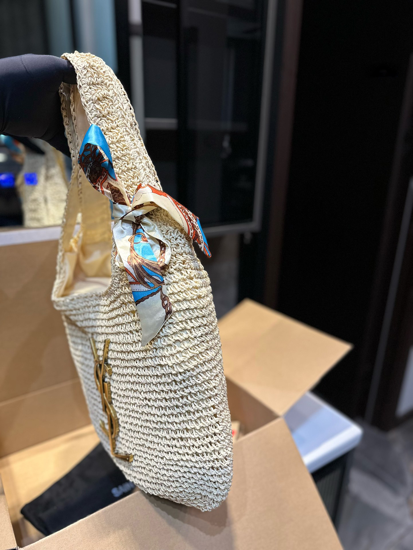 New fashionable knitted straw bag 1824041703