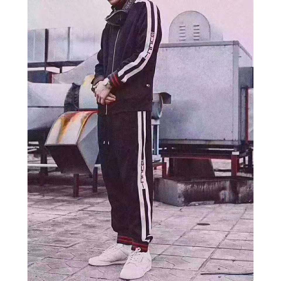 Gucci Men Technical Jersey Jacket-Black