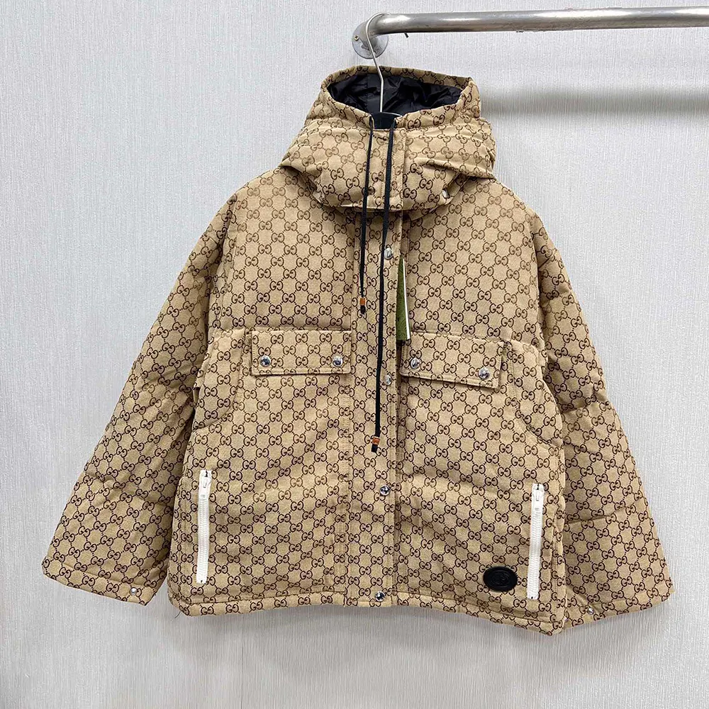 Gucci Women GG Cotton Canvas Puffer Jacket 717558Z9AAR2184
