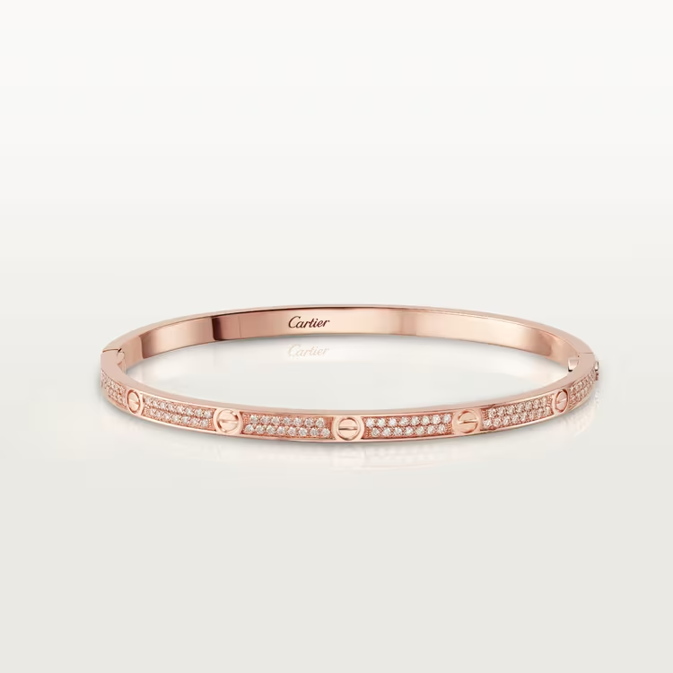 CARTIER LOVE BRACELET, SMALL MODEL, PAVED – 16