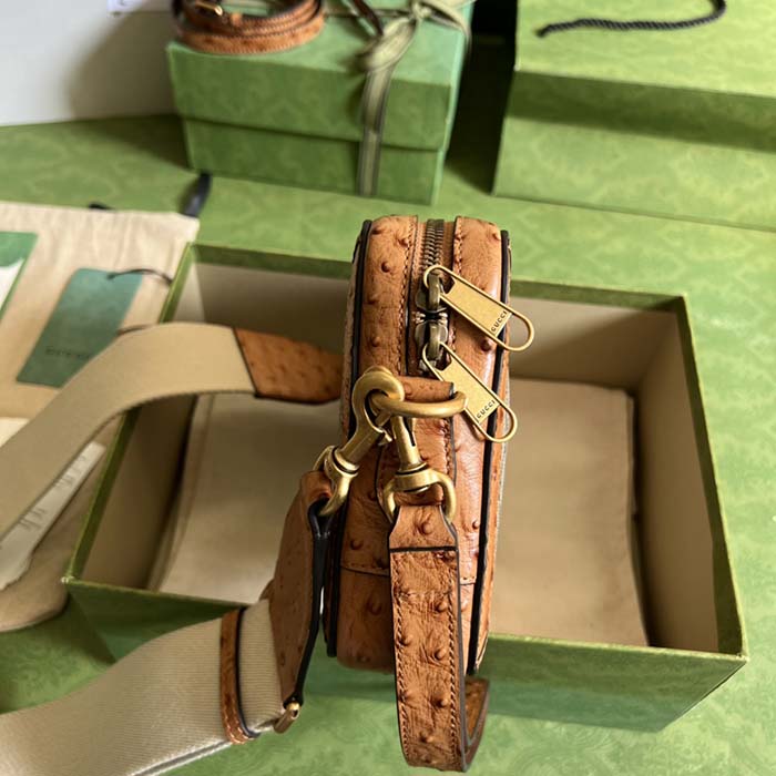 Gucci Unisex Python Trim Shoulder Bag Double G Beige Ebony GG Supreme Canvas