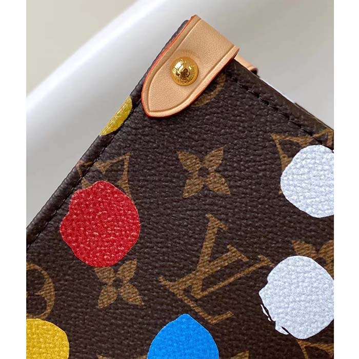 Louis Vuitton Unisex LVxYK OnTheGo MM Monogram Coated Canvas 3D Painted Dots Print