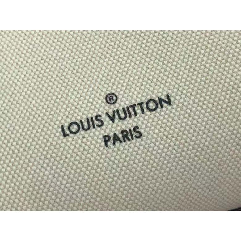 Louis Vuitton Women On My Side MM Tote Bag Black Canvas Smooth Cowhide