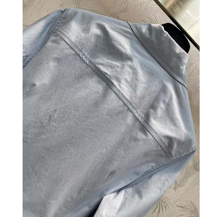 Louis Vuitton LV Women Zipper Waist Shirt Dress Coton Ice Blue Regular Fit