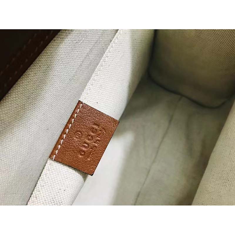 Gucci Women GG Diana Small Tote Bag Double G Brown Leather