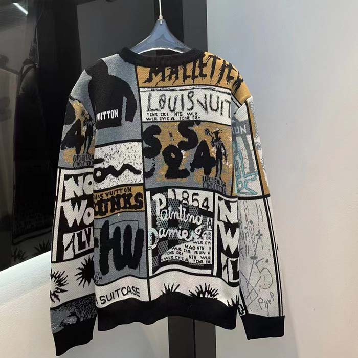 Louis Vuitton Women Wool Crewneck Regular Fit Jacquard Allover LV Fanzine Motif Multicolor