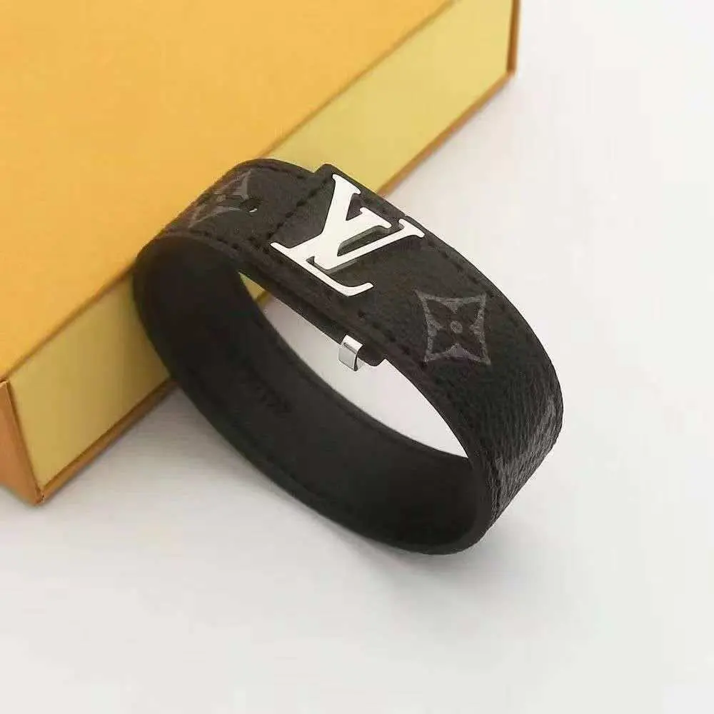 Louis Vuitton Unisex LV Slim Bracelet-Black M6456D